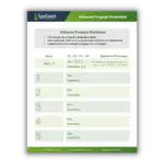 Feuille de travail du programme d'influence